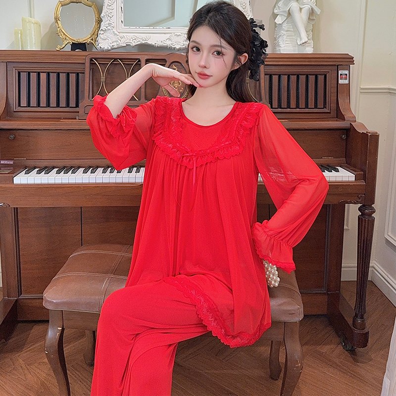 Vapetix M-XXL Orange Heart 【Batch 16】Autumn New Princess Style Cotton-Like Lining Lace Sweet Mesh with Breast Pad – Bild 2