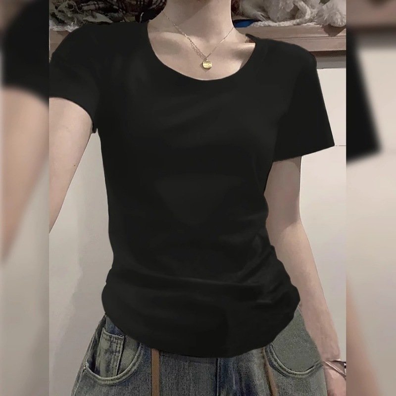 Vapetix S suggests within 90 pounds-The XL size suggestion is 115-130 pounds. Women's Summer Cotton T-shirt with Short Sleeve, Innerwear Top, Short Length, Fitted and Slimming,