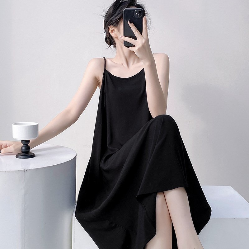 Vapetix Unisex (90-145 lbs)-Unisex (90-145 lbs) Women's Spring and Autumn Season Thin Cotton Gauze Nightgown with Straps, Soft and Sweet Homecoming – Bild 4