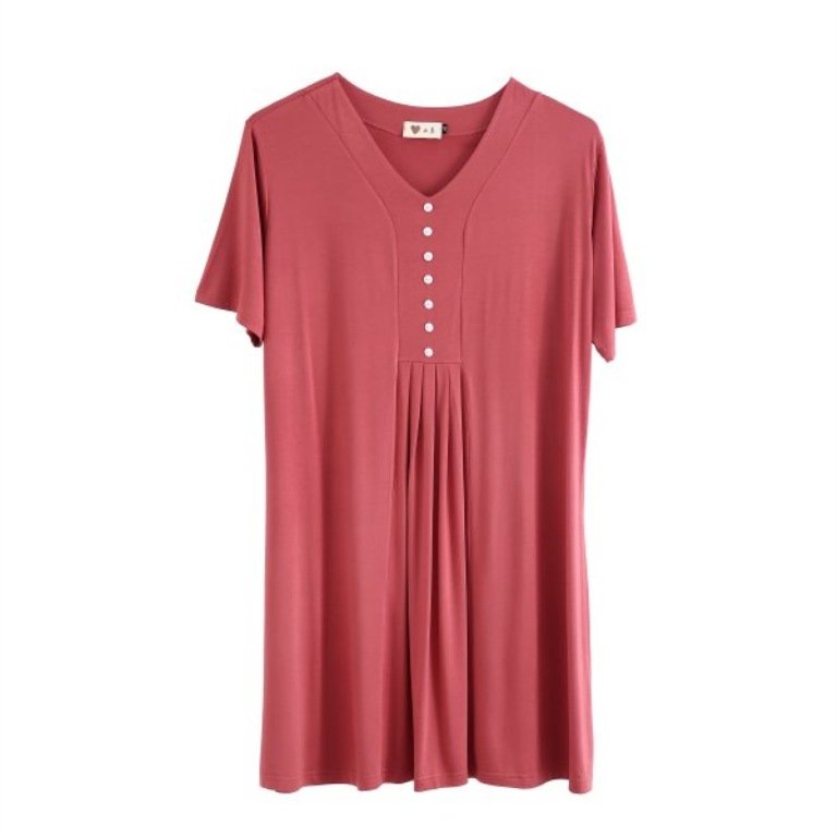 Vapetix M-XL Modesty sleeper dress with buttoned pleats, fashionable home dress, lively, medium-long dress, can