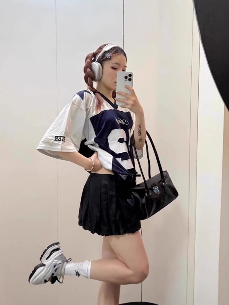 Vapetix M-XXL American style sports shirt short-sleeved T-shirt for men summer trendy brand loose design sense ni – Bild 4