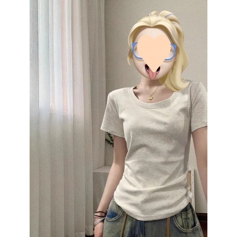 Vapetix S suggests within 90 pounds-The XL size suggestion is 115-130 pounds. Women's Summer Cotton T-shirt with Short Sleeve, Innerwear Top, Short Length, Fitted and Slimming, – Bild 6