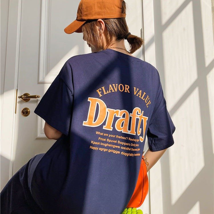 Vapetix M-2XL Korean-style summer fashion plus-size sleepwear with split print T-shirt dress, long knee-length ho – Bild 7