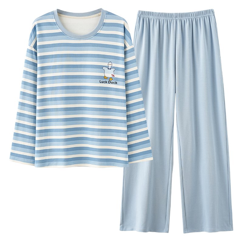 Vapetix M-XXL Autumn New Cotton-Like Women's Crew Neck Sweatshirt and Long Pants Pajama Set for Women Casual Home - 图片 3