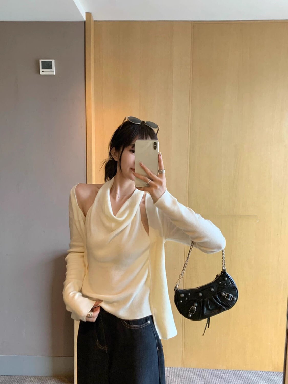 Vapetix Free Size-Free Size Sensual & Elegant Design: Fake Two-Piece Long-Sleeve T-Shirt for Women—Slimming, Fall/Winter New Ar – Bild 4