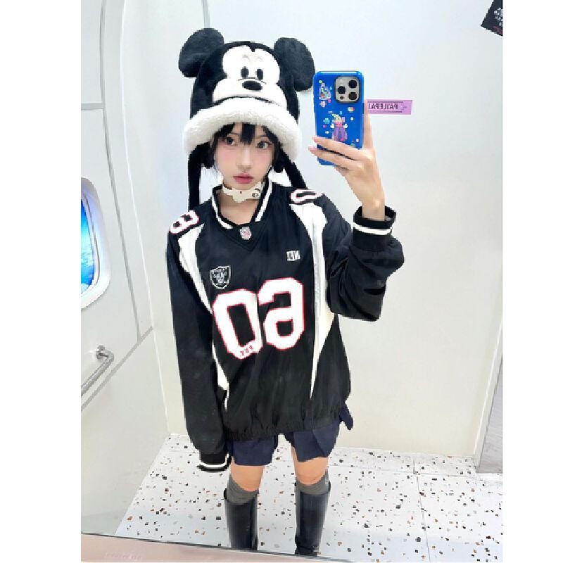 Vapetix M-2XL Korean chic early autumn new American retro long-sleeved T-shirt women's quick-drying sports shirt – Bild 7