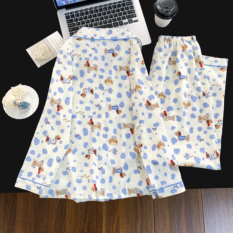 Vapetix M-XXL Qiao Mengran 2025 Autumn Cloud Cotton Collarless Cardigan Long-Sleeve Long Pants Women's Set Leisur – Bild 4