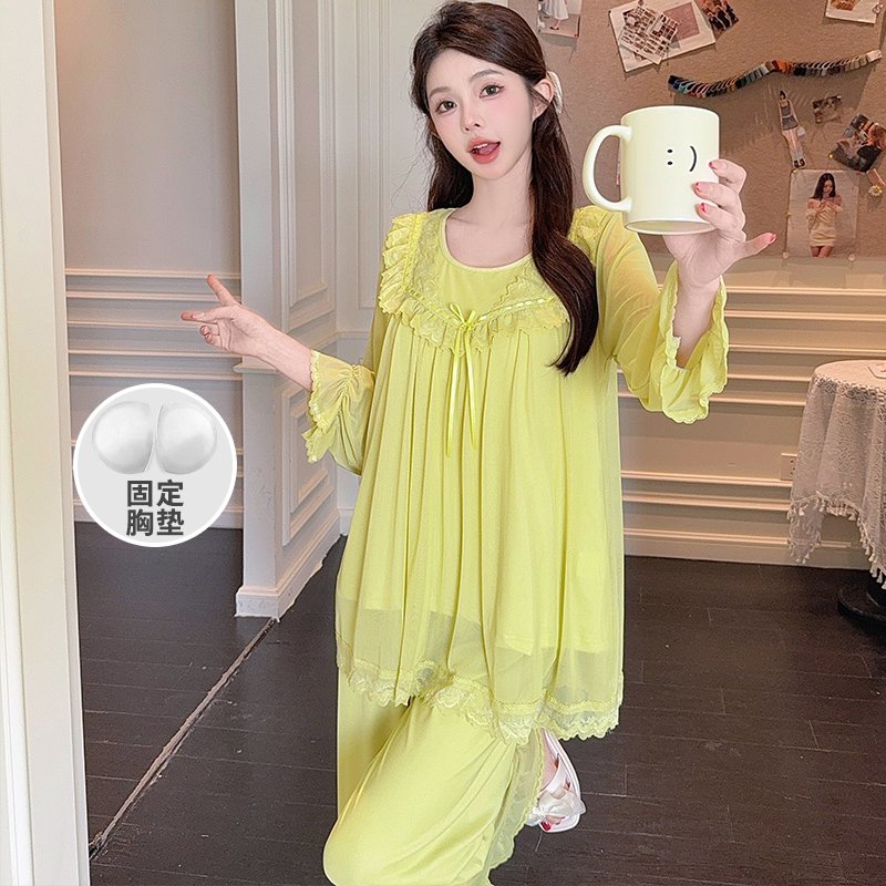 Vapetix M-XXL Orange Heart 【Batch 16】Autumn New Princess Style Cotton-Like Fleece Lace Sweet Mesh with Bra Cup Tw – Bild 4