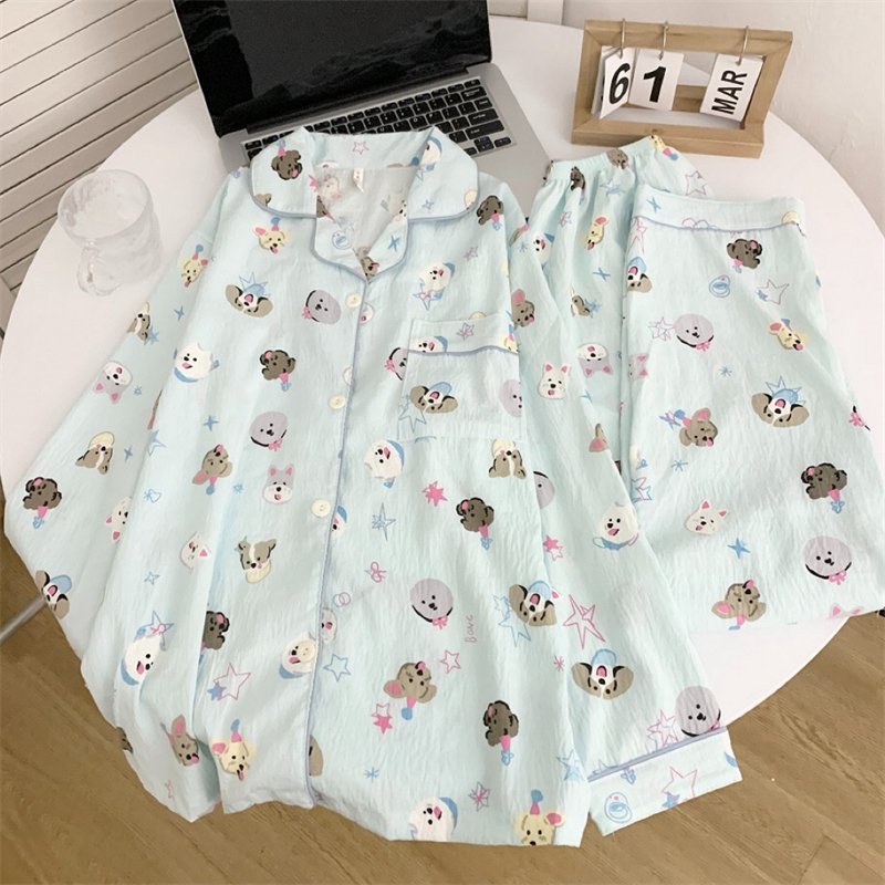 Vapetix 2 yards-4 inches 2025 【Xin Xu】 First Batch Autumn/Winter Cloud Cotton Double Long Printed Open-front Pajamas Women's – Bild 2