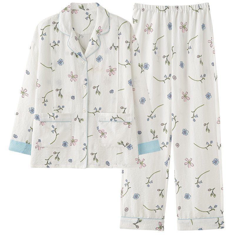 Vapetix M-XXL Women's Cloud Cotton Gauze Cardigan Nightgown for Pregnant Women Spring and Autumn Season Postpartu - 图片 3