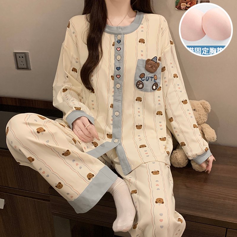 Vapetix M-XXL Jiao Mengran Women's 2025 Autumn 180g Cotton-Blend Pullover Hooded Sweatshirt and Long Pants Pajama – Bild 5