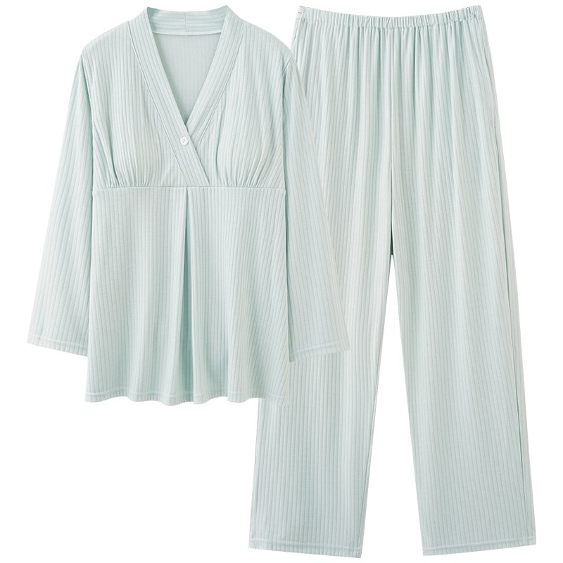 Vapetix M-XXL Women's Spring and Autumn New Long Sleeve Pajamas with Modal Blouse with Pads for Pregnant Women Po - 图片 4