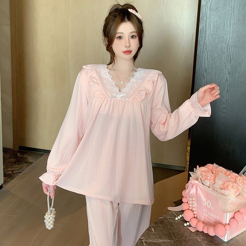 Vapetix M-XXL Fixed Bra Cup V-Neck Lace Sweet Princess Style Homecoming Set Spring and Autumn Season 6535 Embroid – Bild 4