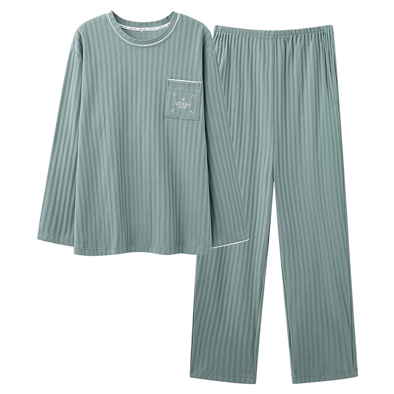 Vapetix L-XXXL Autumn New Cotton-Like Men's Drawstring Crewneck Sweatshirt and Long Pants Pajama Set for Men, Wear – Bild 2