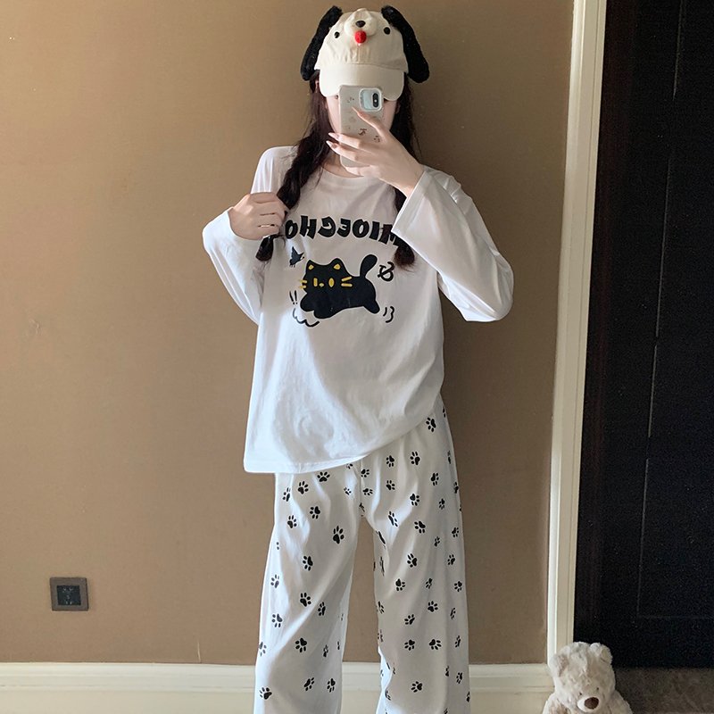 Vapetix M-XXL Orange Heart 【15th Batch】Autumn New Women's Sleepwear Top Cotton Pants Cloud Cotton Cute Cartoon Sp - 图片 4