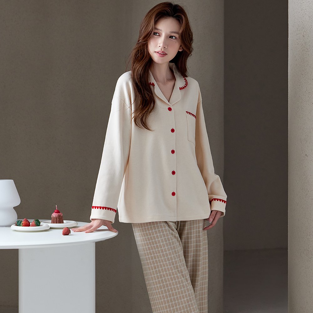 Vapetix M-XXL Cashmere Silk Double-Sided Collarless Open-Front Long-Sleeve Plaid Pants Winter Homecoming Suit Cut - 图片 3
