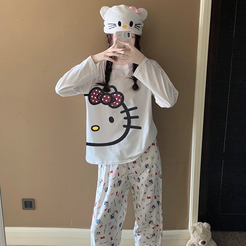 Vapetix M-XXL Orange Heart 【Batch 15】Autumn New Women's Sleepwear Top Pure Cotton Pants Cloud Cotton Cute Cartoon - 图片 3