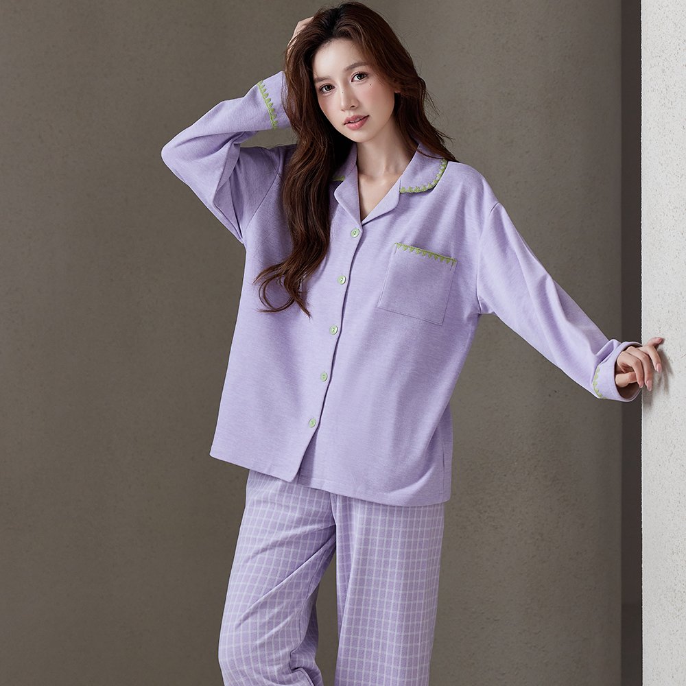 Vapetix M-XXL Cashmere and Silk Double-Sided Collarless Cardigan Long-Sleeve Checkered Long Pants Autumn/Winter H – Bild 4