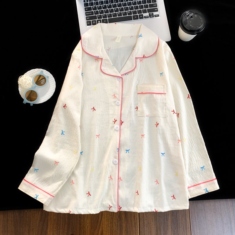 Vapetix M-XXL Women's Cloud Cotton Collarless Open Front Long Sleeve Long Pants Pajama Set for Autumn 2025 Leisur – Bild 4