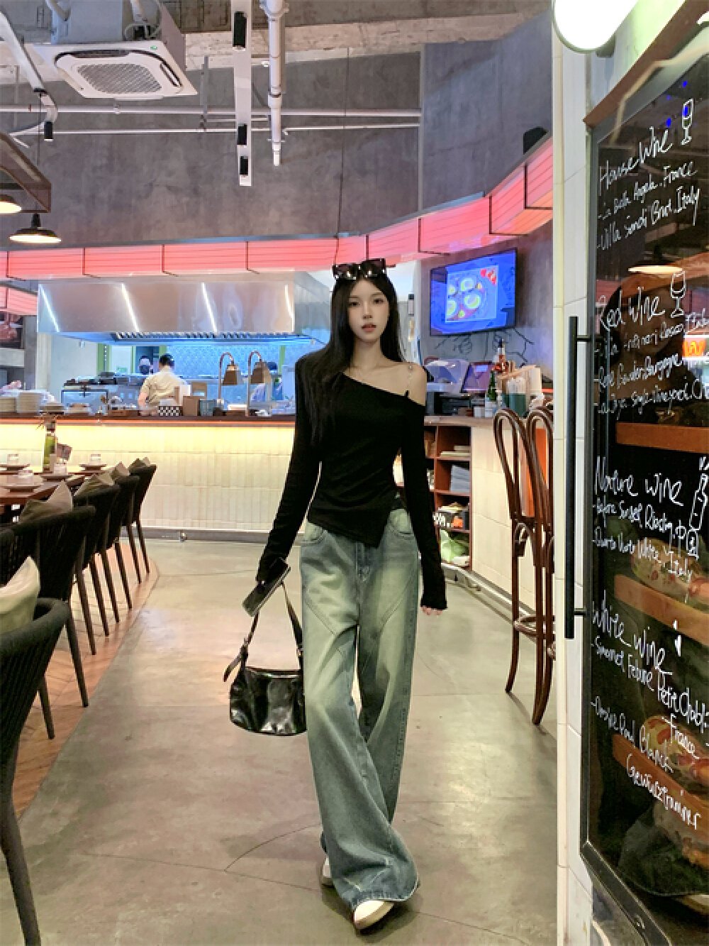 Vapetix M-XL Photographed 40 pieces of 100% cotton 210g 92% cotton/8% spandex women's long-sleeve T-shirt with s – Bild 8