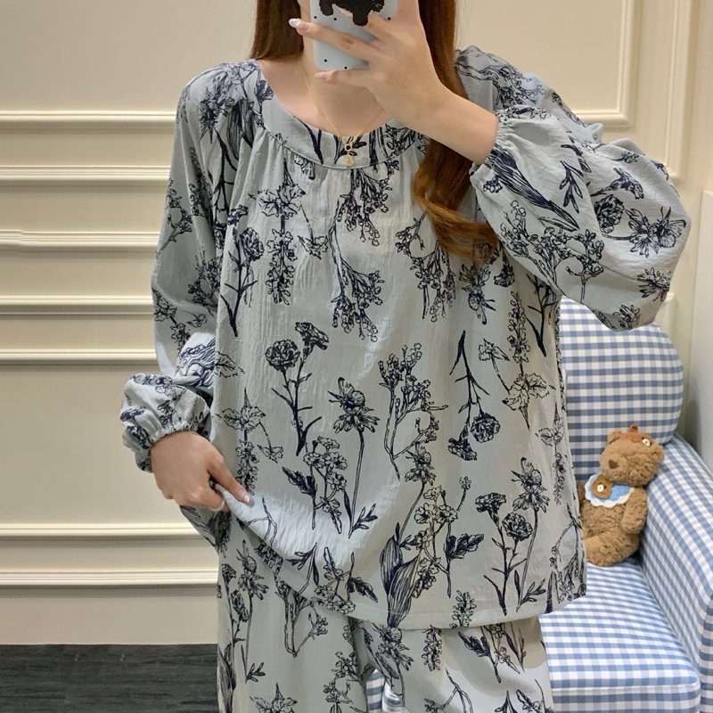 Vapetix M-XXL Princess-style Cloud Cotton Blouse and Pants with Built-in Bra Cup, Long Sleeve, Wearable at Home, – Bild 4