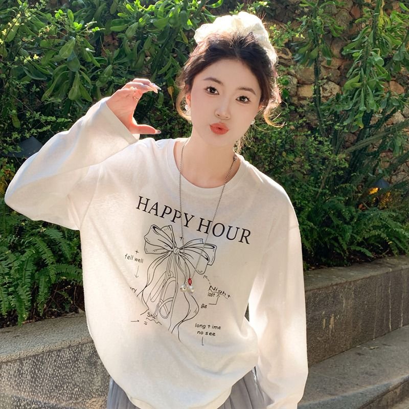 Vapetix S-XL White Casual Long-Sleeve T-Shirt for Women, Spring and Autumn Lightweight, Exquisite Covering Shirt – Bild 9