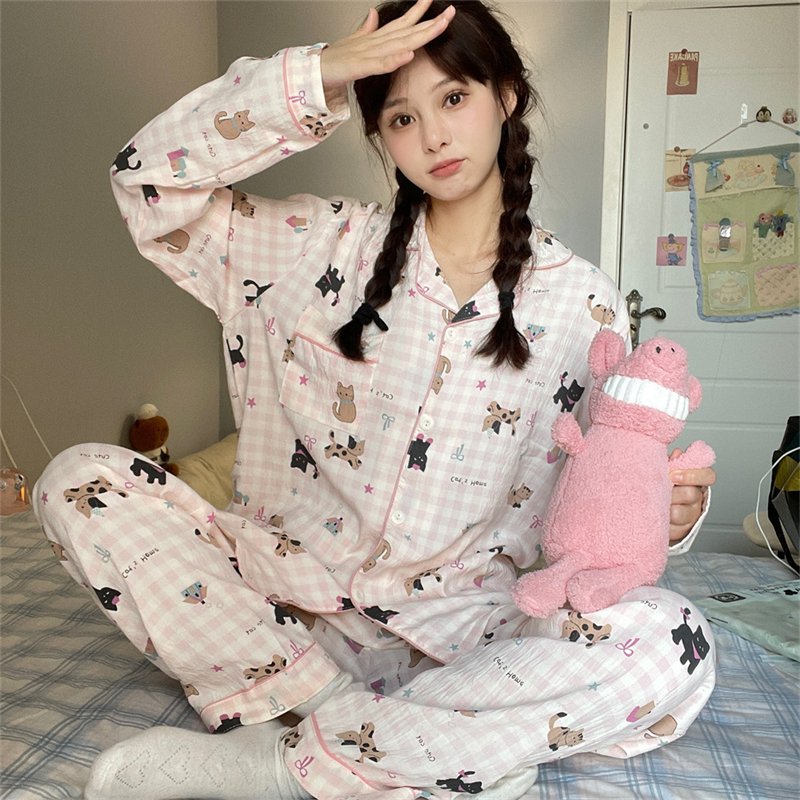 Vapetix 2 yards-4 yards 2025 【Xin Xu】 First Batch Autumn/Winter Cloud Cotton Double Long Printed Open-front Pajamas Women's – Bild 3