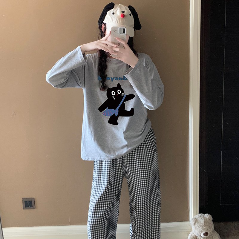 Vapetix M-XXL Orange Heart 【Batch 15】Autumn New Women's Pajama Top Pure Cotton Pants Cloud Cotton Cute Cartoon Sp - 图片 4