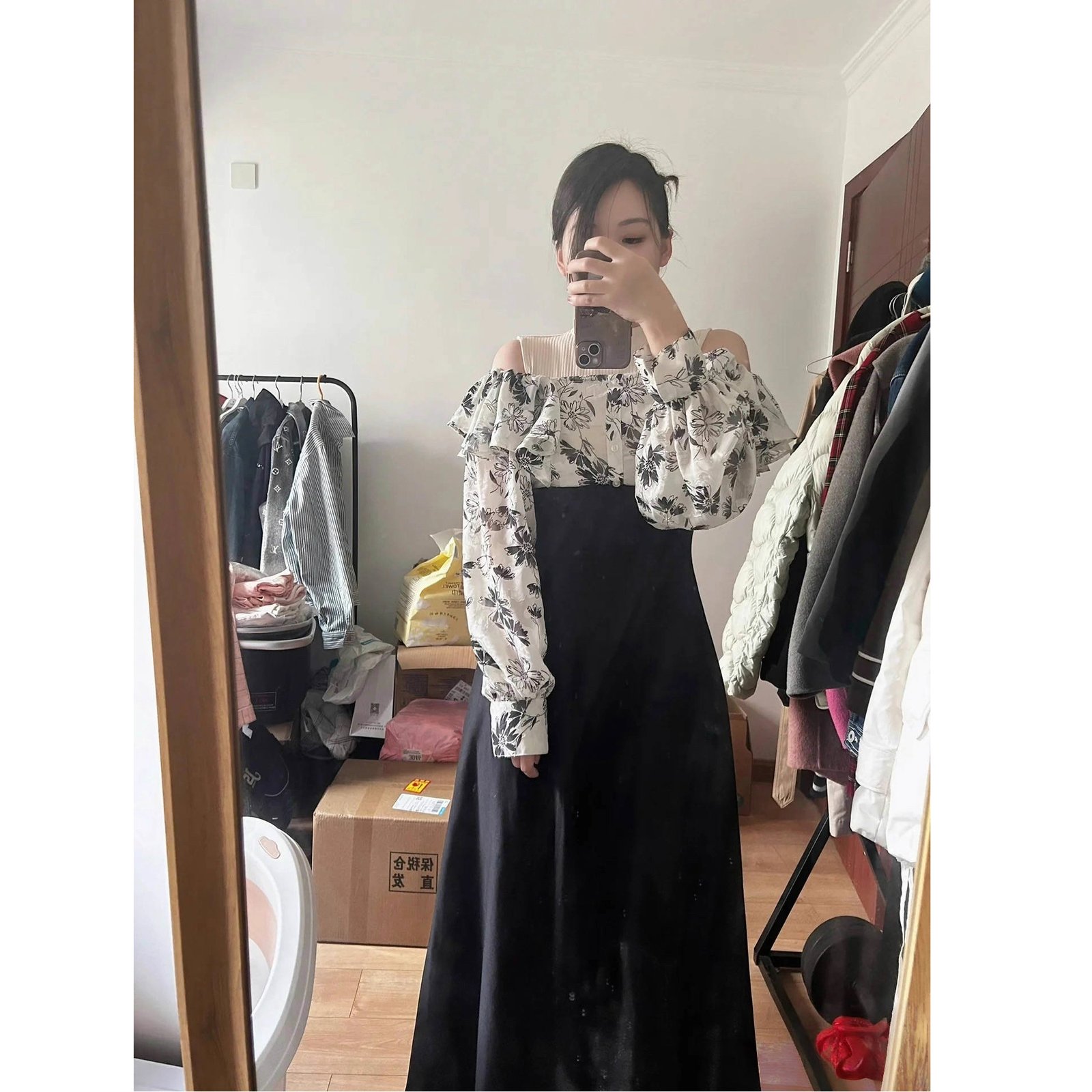 Vapetix S-2XL Petite Age-Defying Princess Style Dress with Off-the-Shoulder Waist Cincher for Slimming Figure and - 图片 5