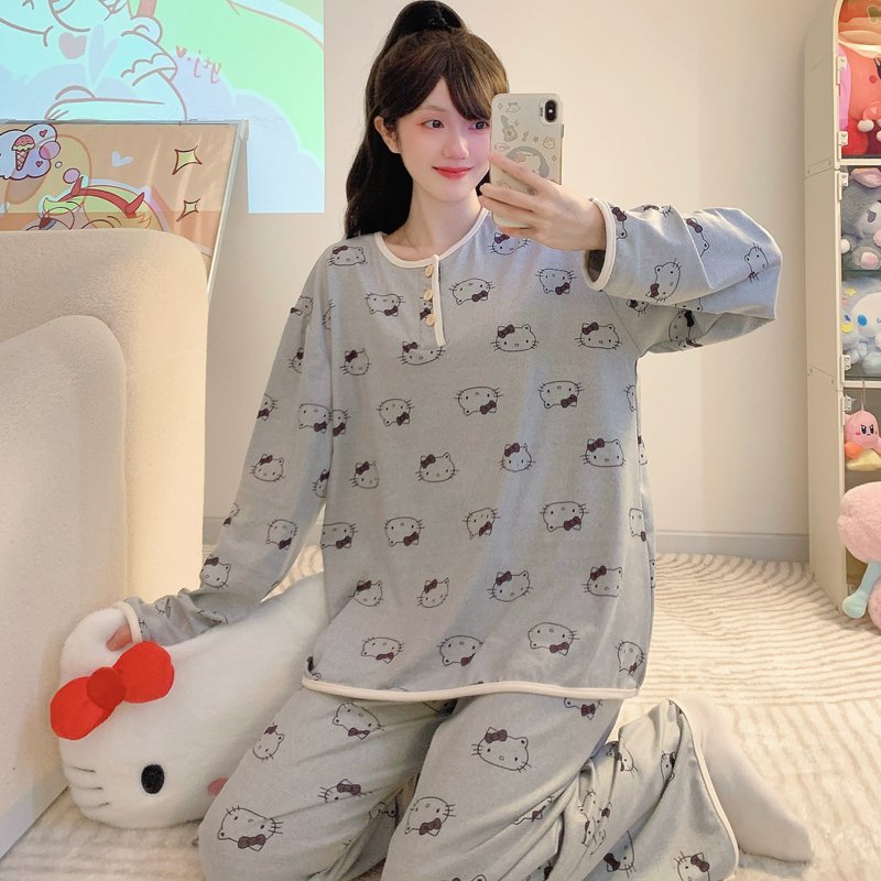 Vapetix M-XL 【New Elegant】Women's Long Sleeve Winter Sleepwear Set with Thick 280g Double-Faced Fleece Cartoon H