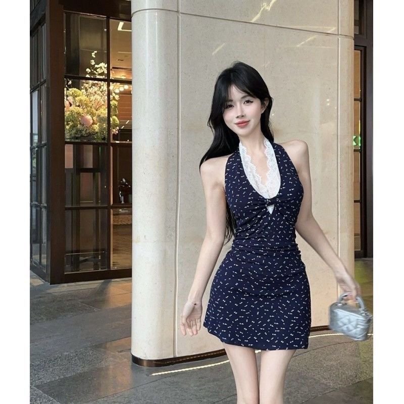 Vapetix S-XL French lace 2025 spliced dress summer new design retro skirt floral waist-hugging long skirt - 图片 5