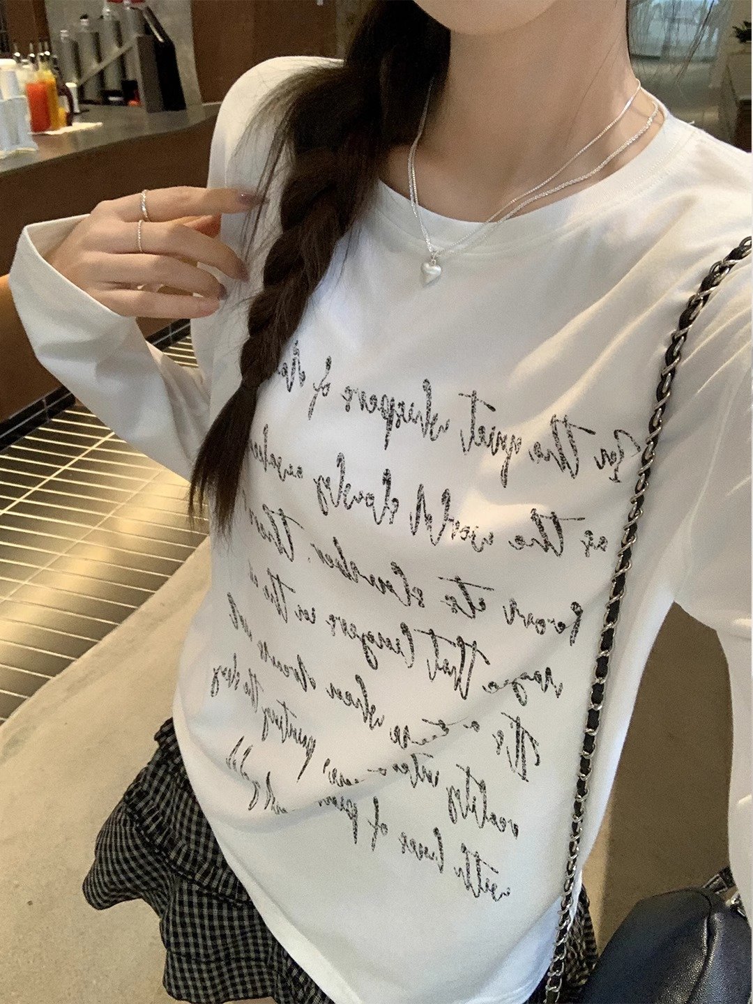 Vapetix S-3XL Official Image 21-ply Pure Cotton - 210g (100% Cotton) Autumn Long Sleeve T-shirt for Women Loose T – Bild 5