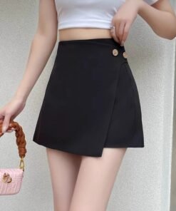 Vapetix XS-3XL  Women's 2025 Spring Summer New K-Style Irregular A-Line High-Waist Suit Wide Leg Pants Short Shorts