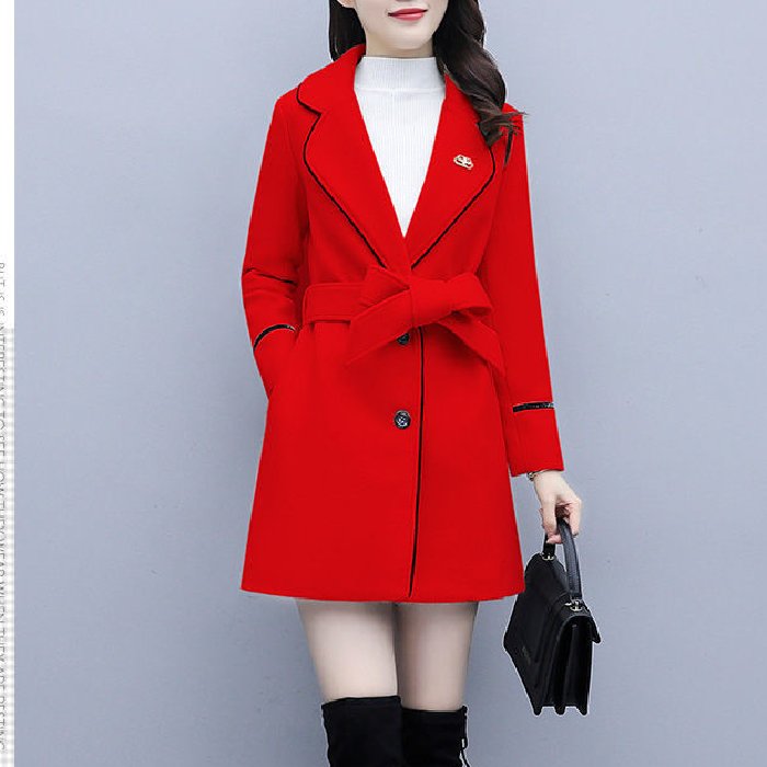 Vapetix M-4XL High-end loose stylish new woolen coat, large women's autumn and winter new plus-size women's waist – Bild 4