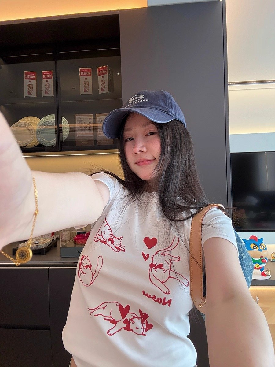 Vapetix S-2XL Official Image: Pure Cotton 40S 220g (92% Cotton 8% Spandex) Square Shoulders Short Sleeve Women's - 图片 5