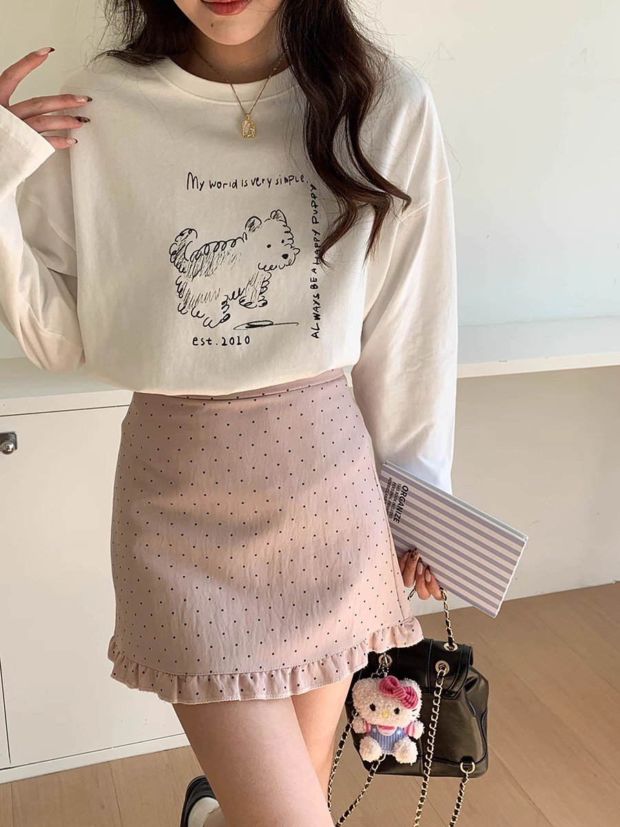 Vapetix S-3XL Official Image 21-ply Cotton - 210g (100% Cotton) Autumn Long Sleeve T-shirt for Women Loose Top Pr