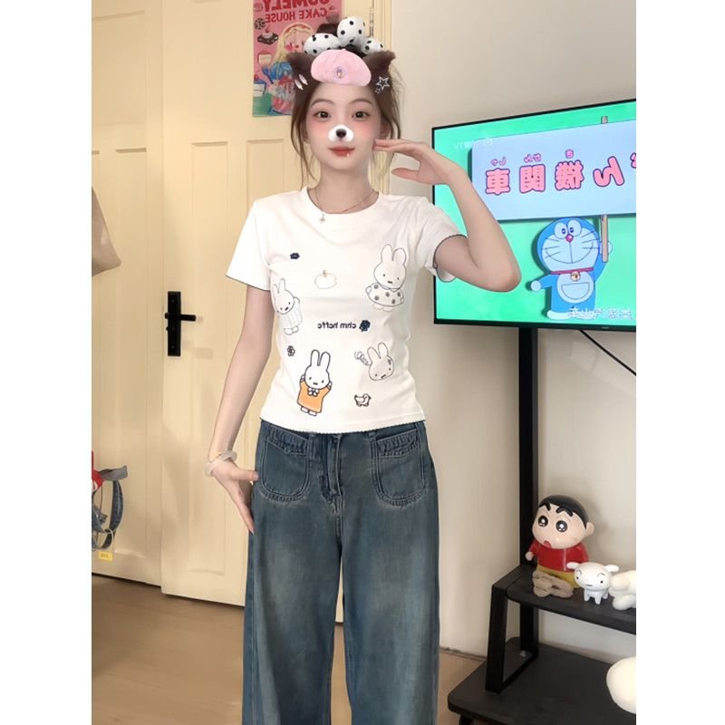 Vapetix S-XL 40 pieces of pure cotton women's summer short-sleeved top with playful design prints – Bild 2