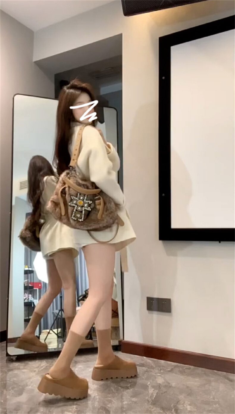 Vapetix S-2XL Women's Thick Fleece Coat with High-End Style, 2025 New Arrival, Fitted Short White Wool Coat for A – Bild 2