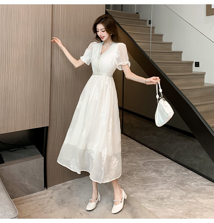 Vapetix S-2XL Heavy Industry Embroidery, New Chinese Style, National Wind Women's Summer Dress Design, French Gen