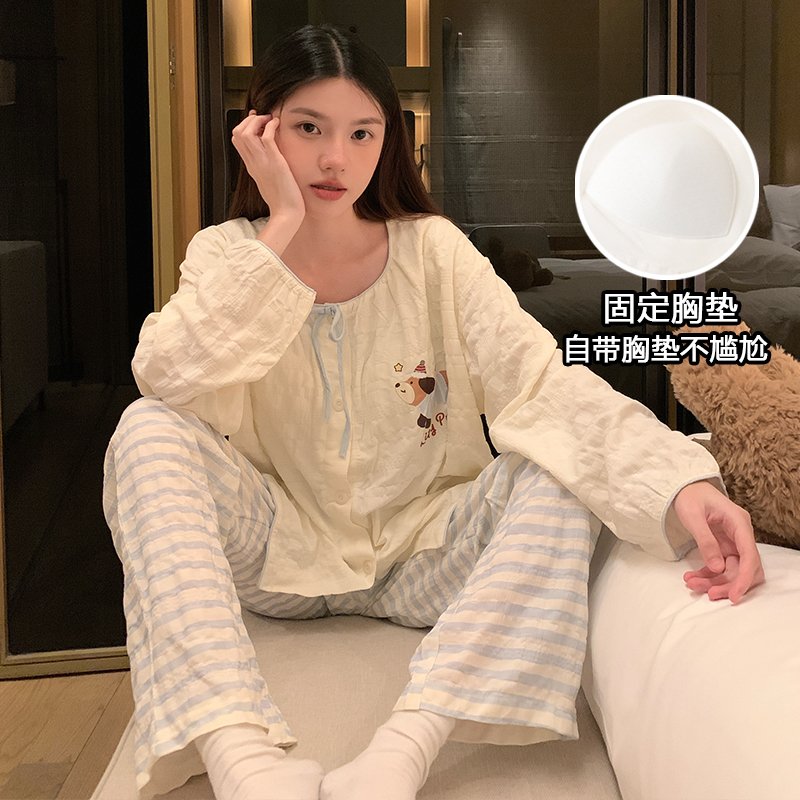 Vapetix M-XXL Ladies' Fall New Sleepwear Set with Floral Cloud Print, Crew Neck Top, Short Sleeve, Shorts, Fixed – Bild 5