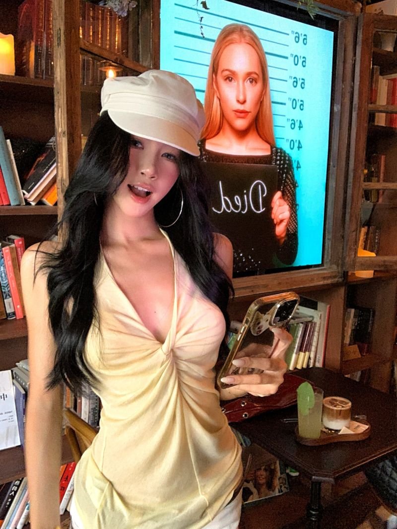 Vapetix S-XL Cotton-Linen Sleeveless V-Neck Knot Yellow Hanging Collar Top for Women, Summer Fitted Tank Top, Sl – Bild 5