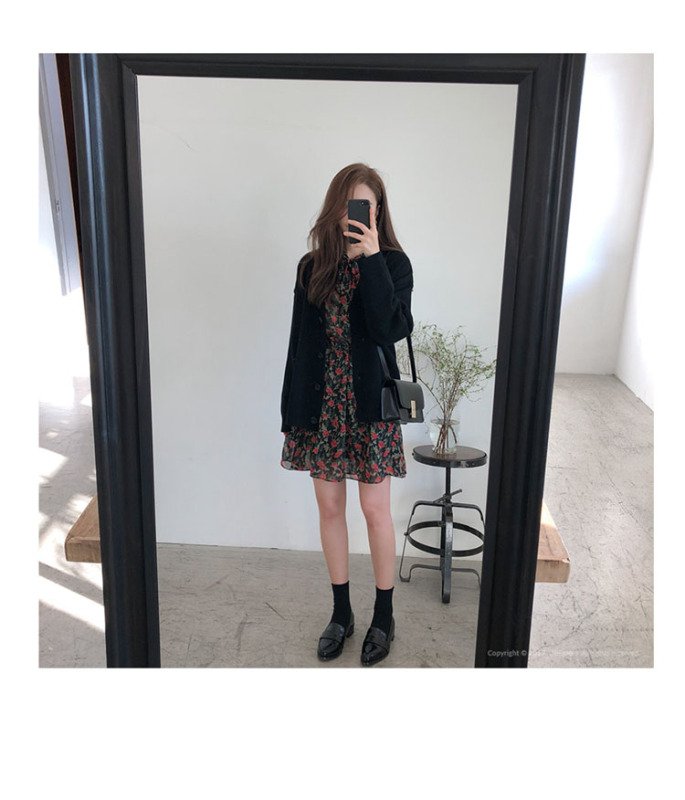 Vapetix Average size-Average size Korean women's loose languid core spun yarn sweater cardigan women's Harajuku Short Knitwear jacket - 图片 3