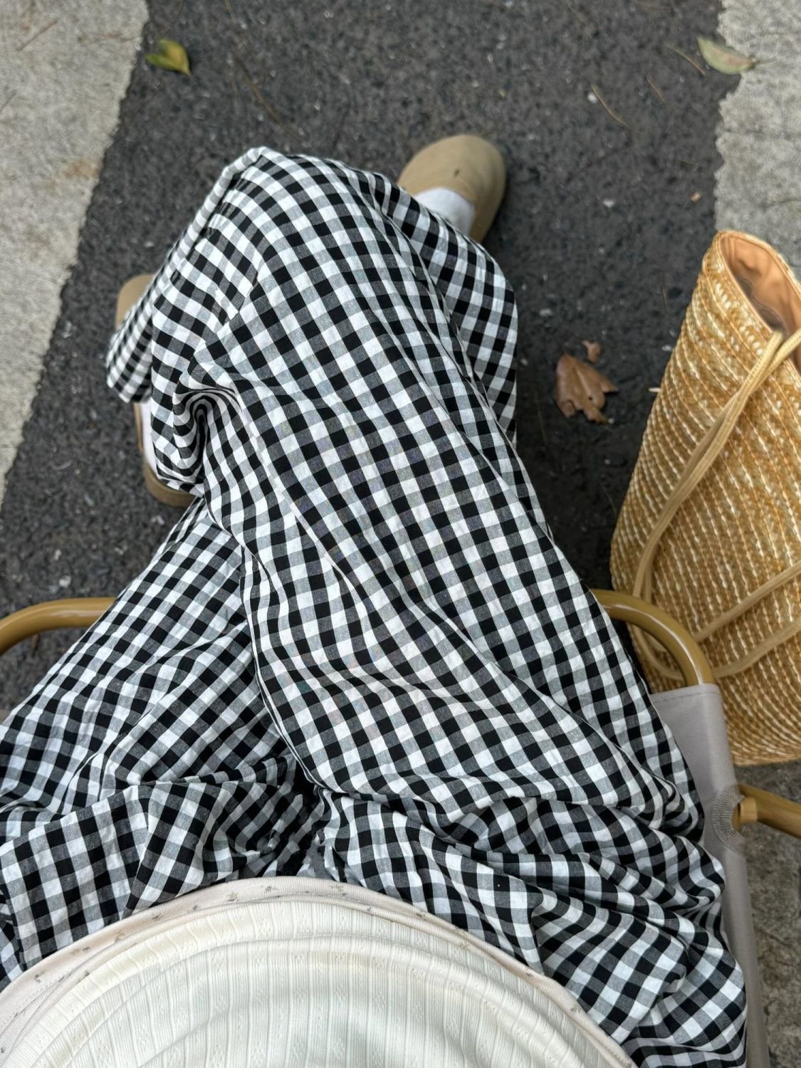 Vapetix S-2XL Women's Spring and Summer New Loose Straight Leg Straight Cut Grid Pants for Casual Walking, Relaxe