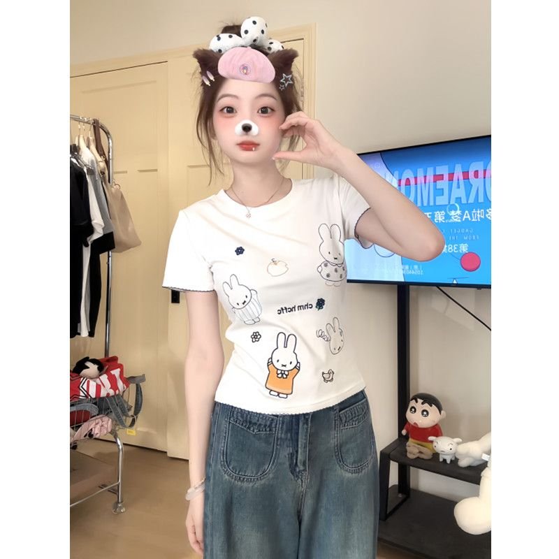 Vapetix S-XL 40 pieces of pure cotton women's summer short-sleeved top with playful design prints – Bild 3