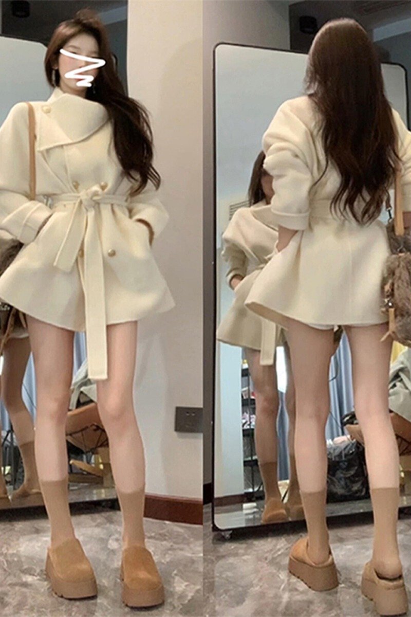 Vapetix S-2XL Women's Thick Fleece Coat with High-End Style, 2025 New Arrival, Fitted Short White Wool Coat for A – Bild 3