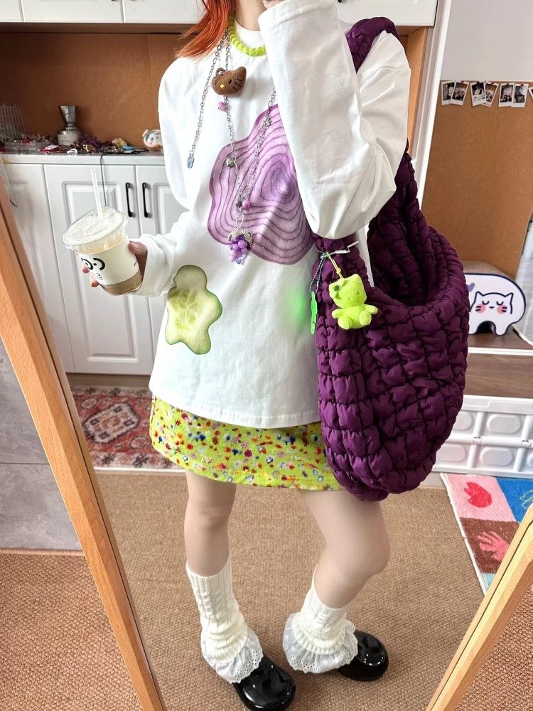 Vapetix S-3XL Official Image 21 Piece 100% Cotton - 210g (100% Cotton) Fall Long Sleeve T-Shirt for Women Loose T