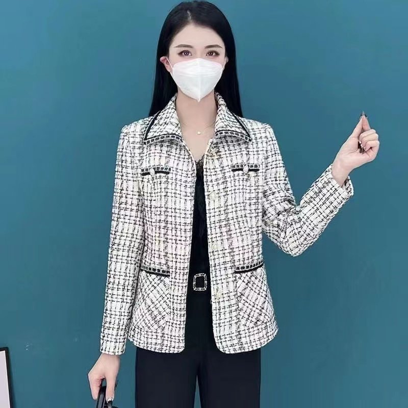 Vapetix M-4XL Mum's Spring and Autumn Season Cozy High-end New Middle-aged Women's Early Spring Chanel-style Coll