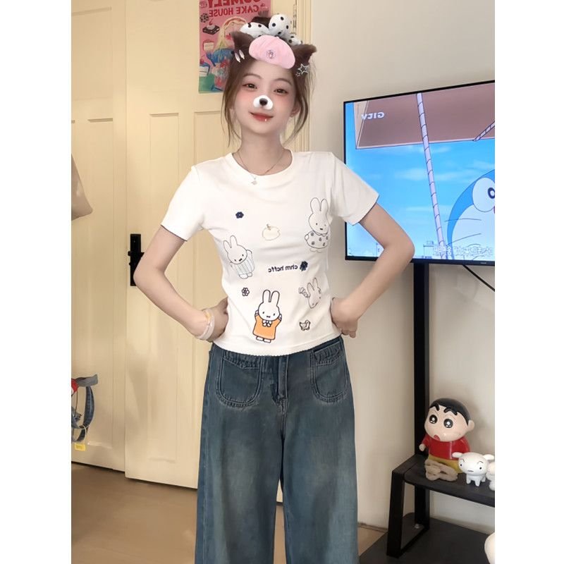 Vapetix S-XL 40 pieces of pure cotton women's summer short-sleeved top with playful design prints – Bild 4