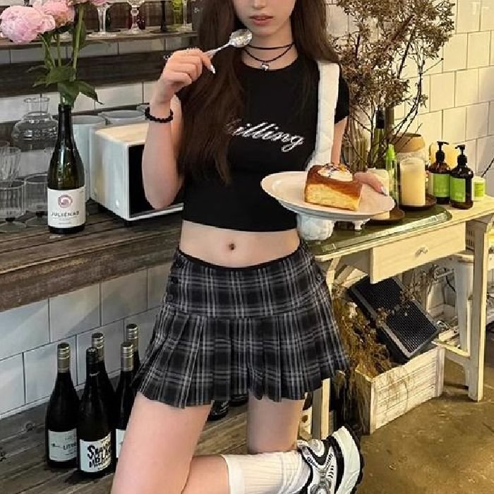 Vapetix S suggests 85-100 pounds-The XL size is recommended for 55-59 kg. Side-fastener Retro Plaid Pleated Skirt for Women - Summer New College Style Hot Girl American Chec - 图片 2