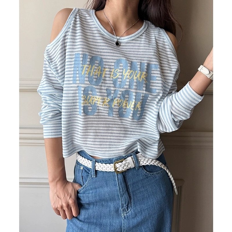 Vapetix M-2XL Women's Early Autumn Youthful Loose Casual Long-Sleeve T-Shirt with Korean Chic Design Letter Print – Bild 4